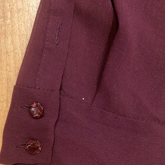 2/$20 Sheer purple Rachel Roy blouse lace panels Large - Picture 9 of 10